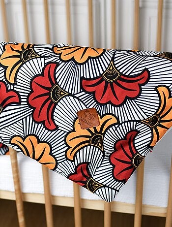 Manta reversible de gasa de algodón y tejido wax | SEVIRA KIDS