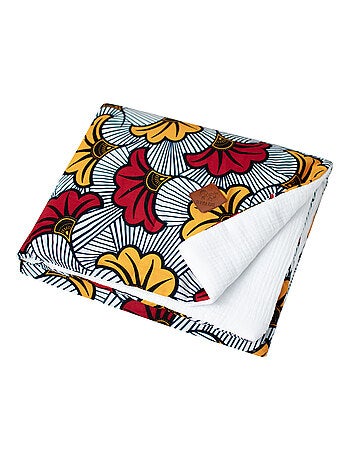 Manta reversible de gasa de algodón y tejido wax | SEVIRA KIDS