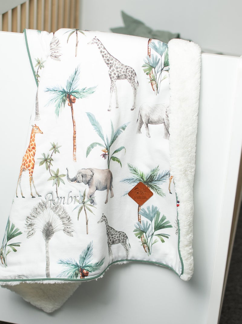 Manta reversible de sherpa, safari | SEVIRA KIDS Blanco - Kiabi
