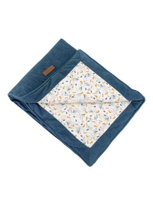 Manta reversible para bebé en doble gasa de algodón y jersey - Kiabi Manta reversible para bebé en doble gasa de algodón y jersey - Kiabi