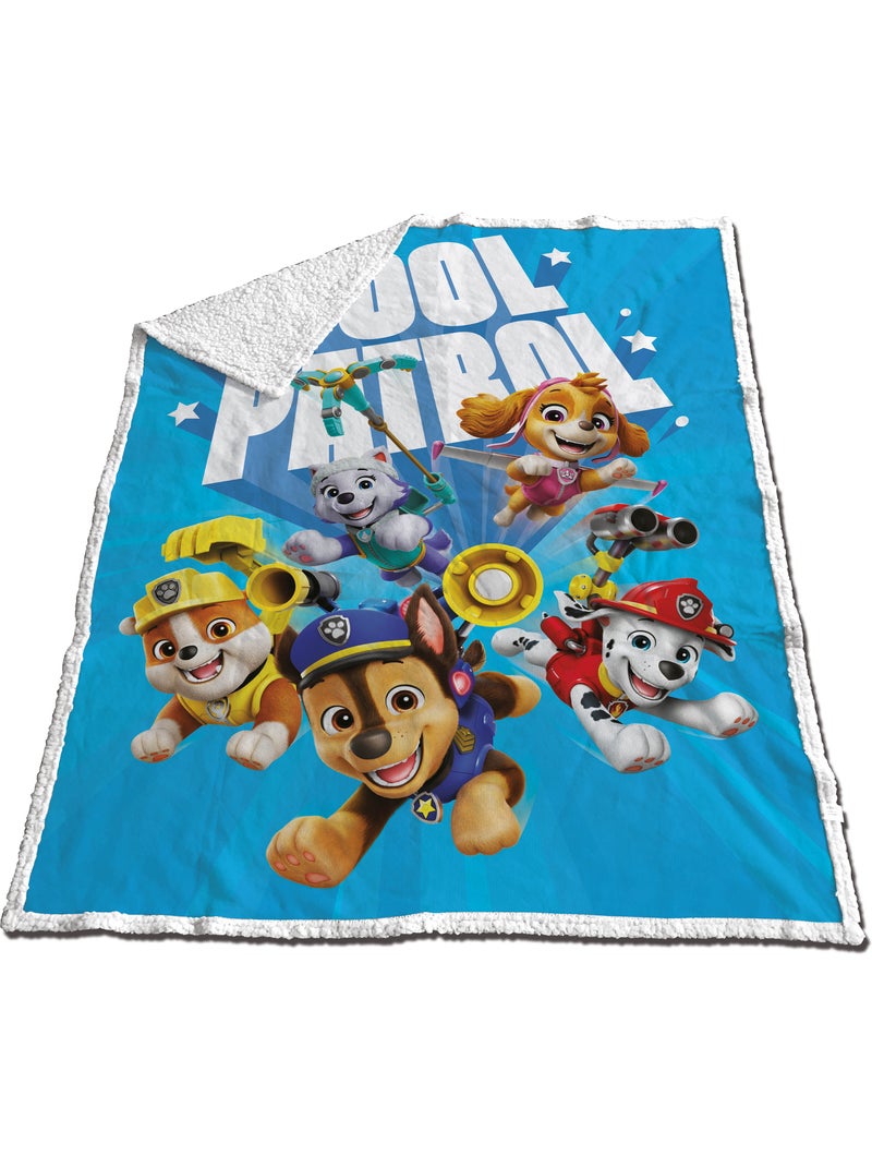 Manta Sherpa Paw Patrol 120x150cm Negro Azul - Kiabi