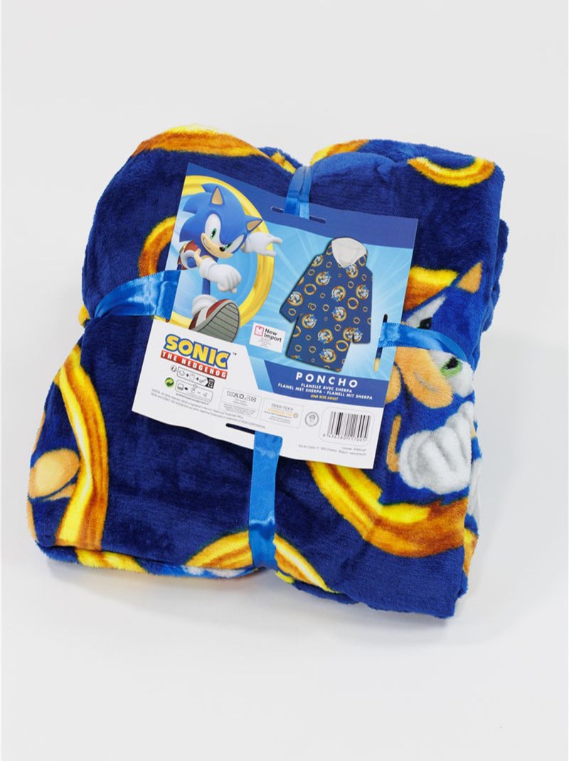 Manta Sonic con mangas y capucha, talla única (S a L) — ANILLOS Azul - Kiabi