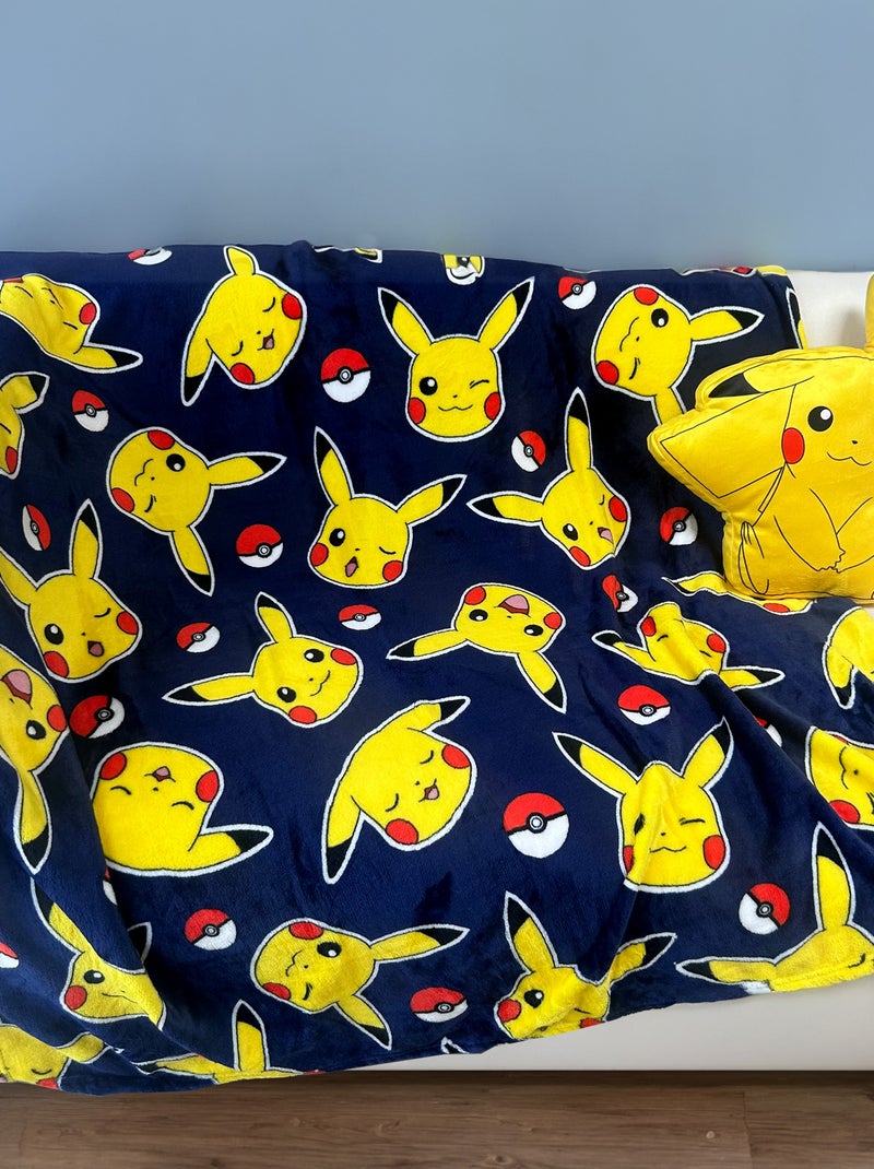 Manta suave con estampado 'Pikachu' Azul - Kiabi