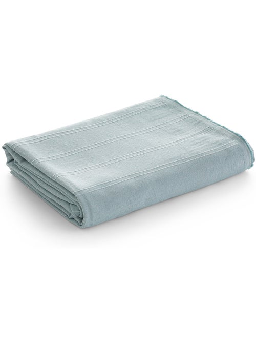 Manta tipo Plaid, tejido texturizado de hilo tintado, con borde rematado - Gamusi - Kiabi