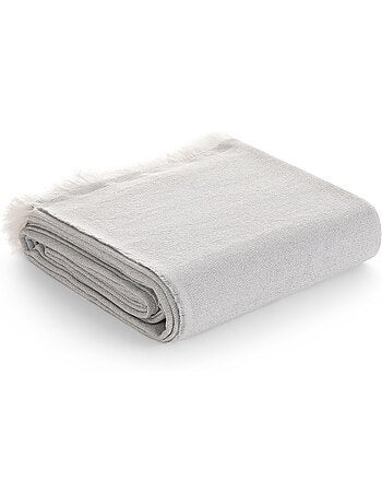 Manta tipo Plaid, tejido texturizado de hilo tintado, con flecos - Gamusi