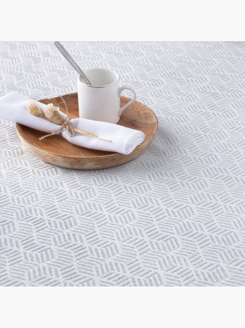 Manta tipo Plaid, tejido texturizado de hilo tintado, con flecos - Gamusi Gris claro - Kiabi