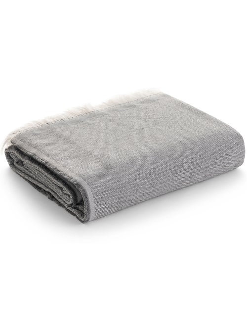 Manta tipo Plaid, tejido texturizado de hilo tintado, con flecos - Gamusi - Kiabi Manta tipo Plaid, tejido texturizado de hilo tintado, con flecos - Gamusi - Kiabi