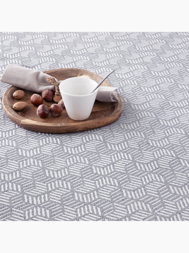 Manta tipo Plaid, tejido texturizado de hilo tintado, con flecos - Gamusi Gris - Kiabi