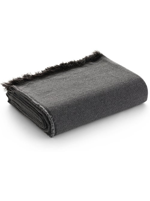 Manta tipo Plaid, tejido texturizado de hilo tintado, con flecos - Gamusi - Kiabi Manta tipo Plaid, tejido texturizado de hilo tintado, con flecos - Gamusi - Kiabi