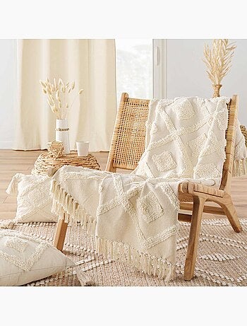 Manta tufted con borlas