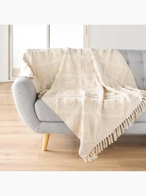 Manta tufted con borlas - Kiabi