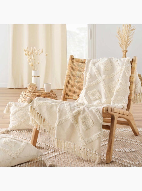 Manta tufted con borlas - Kiabi