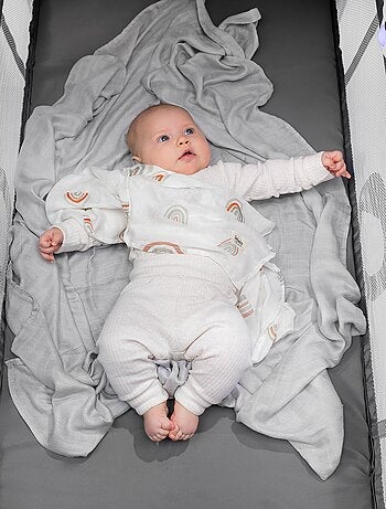 Manta y arrullo de bambú natural para bebé LIONELO