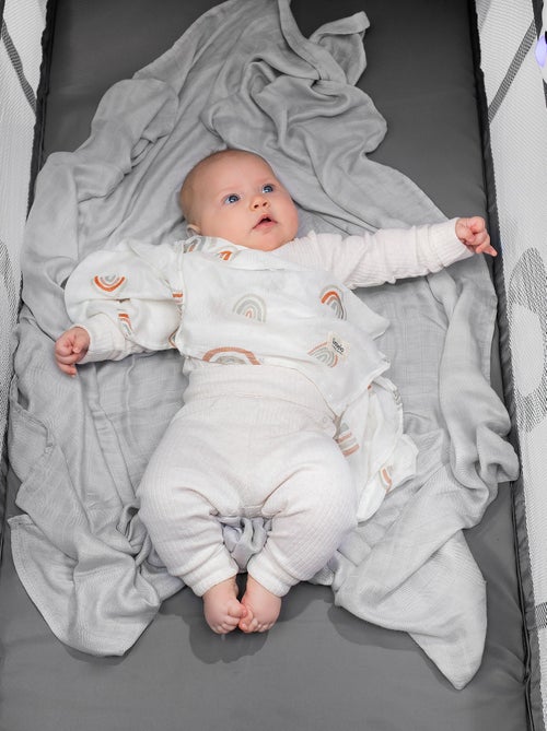 Manta y arrullo de bambú natural para bebé LIONELO - Kiabi