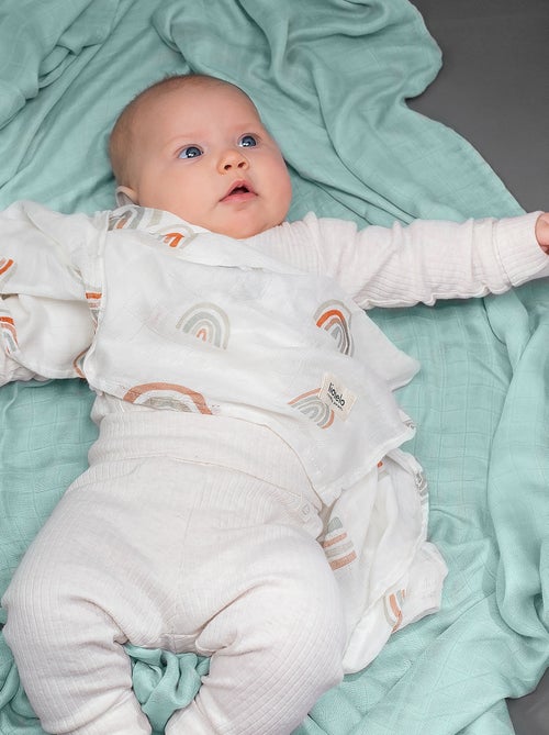 Manta y arrullo de bambú natural para bebé LIONELO - Kiabi
