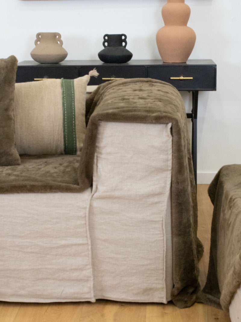 Mantas de forro polar suave Taupe - Kiabi