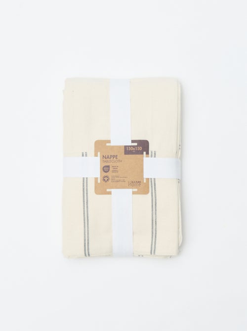 Mantel a rayas de algodón (150x150 cm) - Kiabi Home - Kiabi