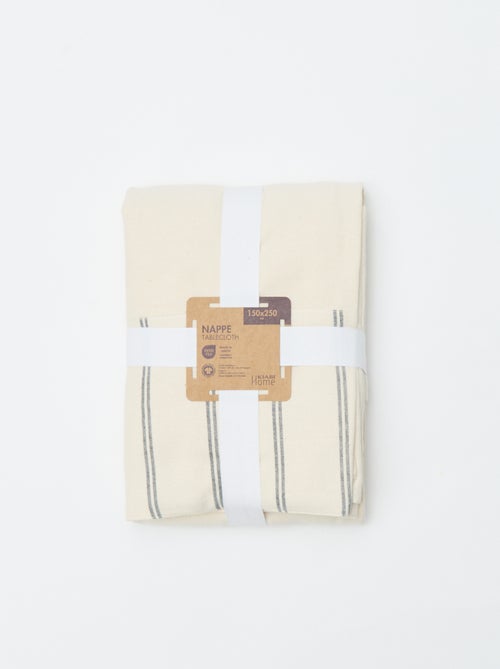 Mantel a rayas de algodón (150x250 cm) - Kiabi Home - Kiabi