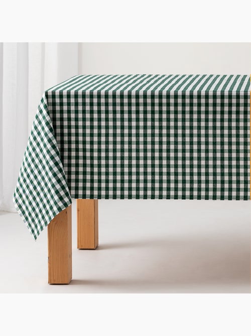 Mantel antimanchas a cuadros vichy, tejido, tacto tela - Gamusi. - Kiabi