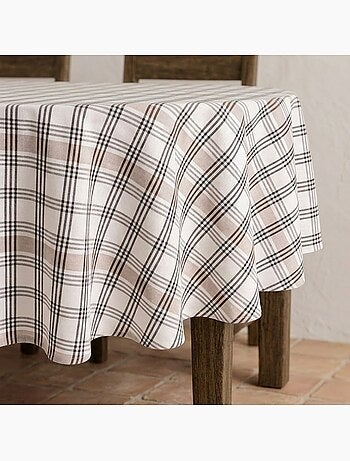 Mantel antimanchas a cuadros y rayas múltiples combinadas, tacto y caída natural - Gamusi.