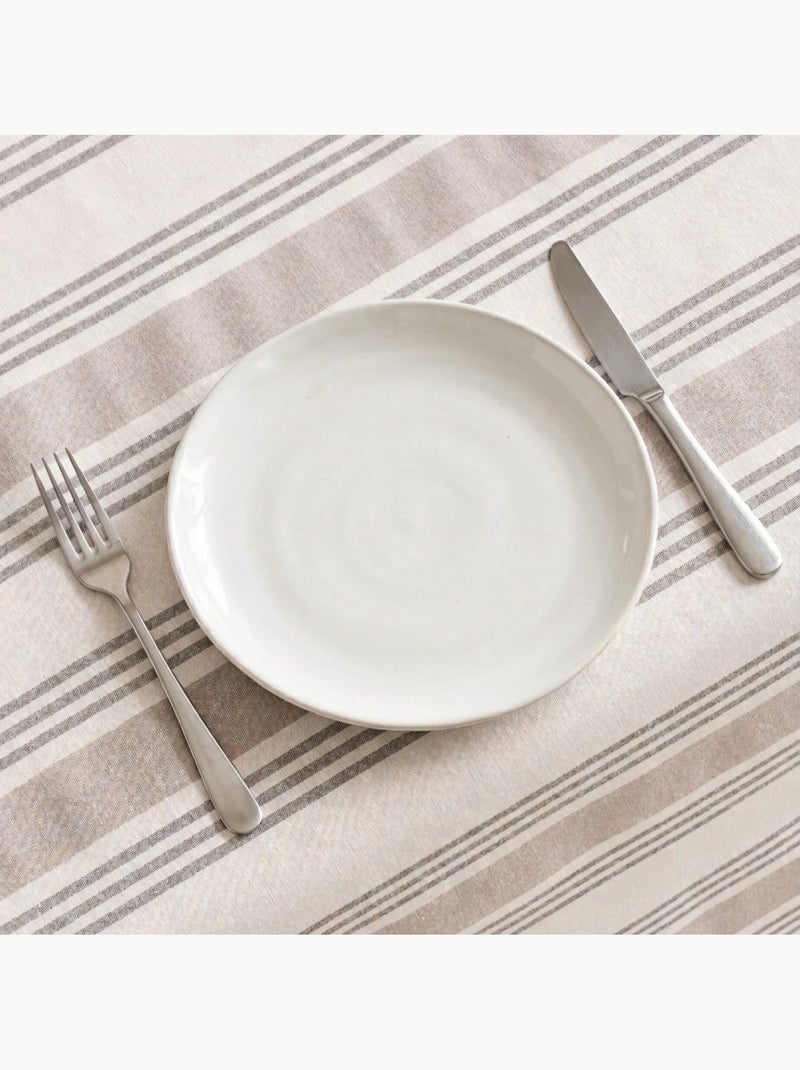 Mantel antimanchas a rayas múltiples, tacto y caída natural - Gamusi. Taupe - Kiabi