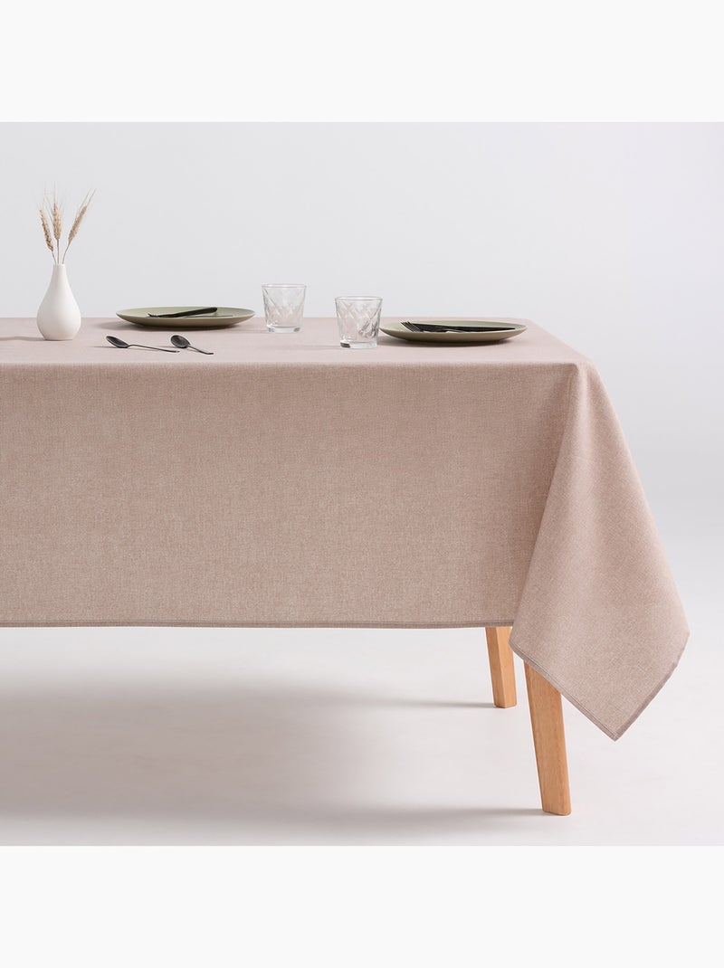 Mantel antimanchas algodón liso, tejido jaspeado. Caida natural, tacto tela - Gamusi. Beige - Kiabi
