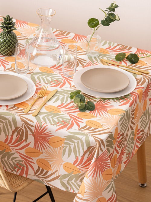 Mantel antimanchas con estampado exótico - Kiabi