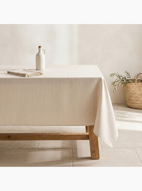 Mantel antimanchas con tejido texturizado a rayas finas - Gamusi. - Kiabi Mantel antimanchas con tejido texturizado a rayas finas - Gamusi. - Kiabi