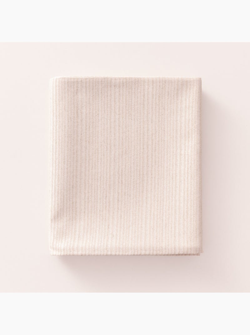 Mantel antimanchas con tejido texturizado a rayas finas -  Gamusi. Beige - Kiabi