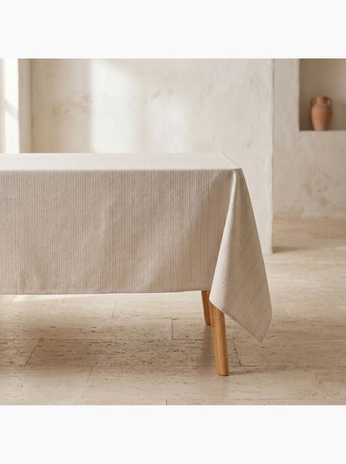 Mantel antimanchas con tejido texturizado a rayas finas - Gamusi. - Kiabi Mantel antimanchas con tejido texturizado a rayas finas - Gamusi. - Kiabi