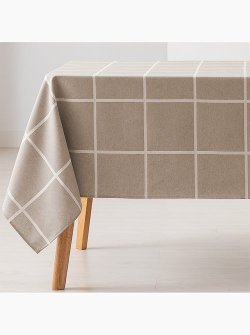 Mantel antimanchas con tejido texturizado, diseño a cuadros grandes -  Gamusi. - Kiabi
