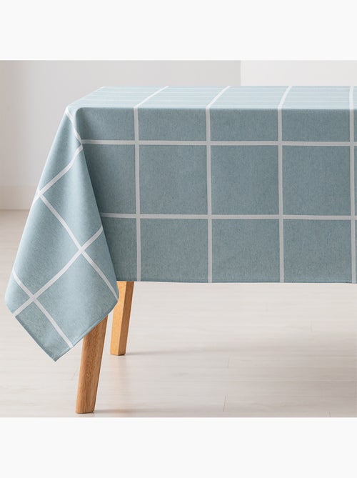 Mantel antimanchas con tejido texturizado, diseño a cuadros grandes -  Gamusi. - Kiabi