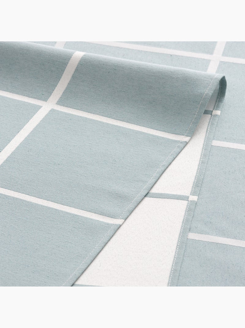 Mantel antimanchas con tejido texturizado, diseño a cuadros grandes -  Gamusi. Verde agua - Kiabi