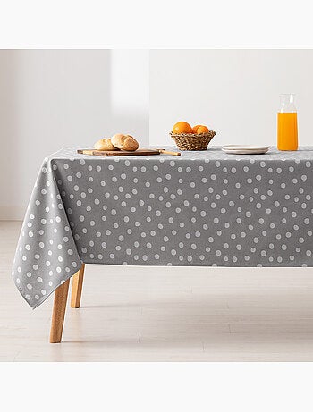Mantel antimanchas con tejido texturizado, diseño a puntos - Gamusi.
