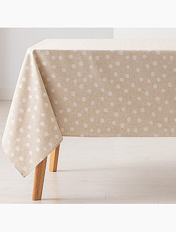 Mantel antimanchas con tejido texturizado, diseño a puntos - Gamusi.