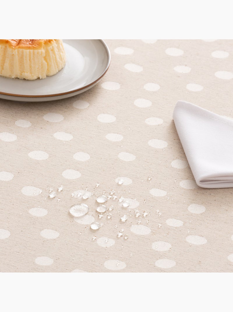 Mantel antimanchas con tejido texturizado, diseño a puntos -  Gamusi. Lino - Kiabi
