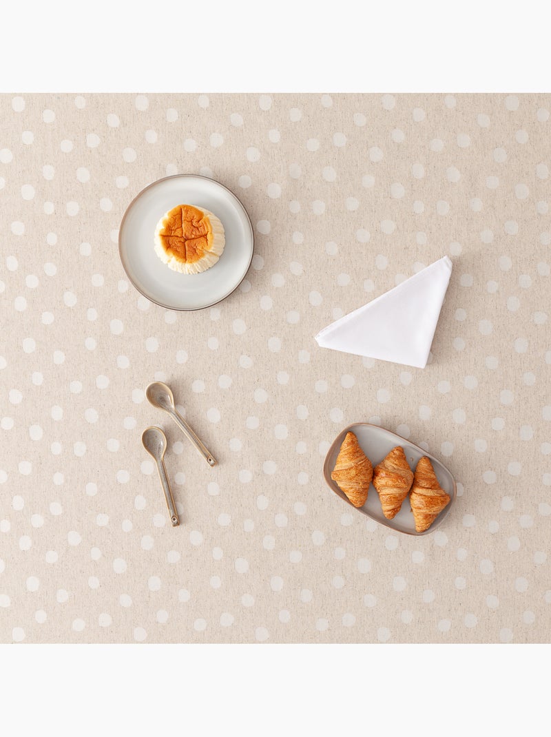 Mantel antimanchas con tejido texturizado, diseño a puntos -  Gamusi. Lino - Kiabi