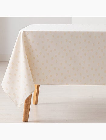 Mantel antimanchas con tejido texturizado, diseño a puntos - Gamusi.