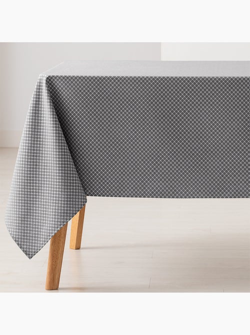Mantel antimanchas con tejido texturizado, diseño cuadros en rejilla -  Gamusi. - Kiabi