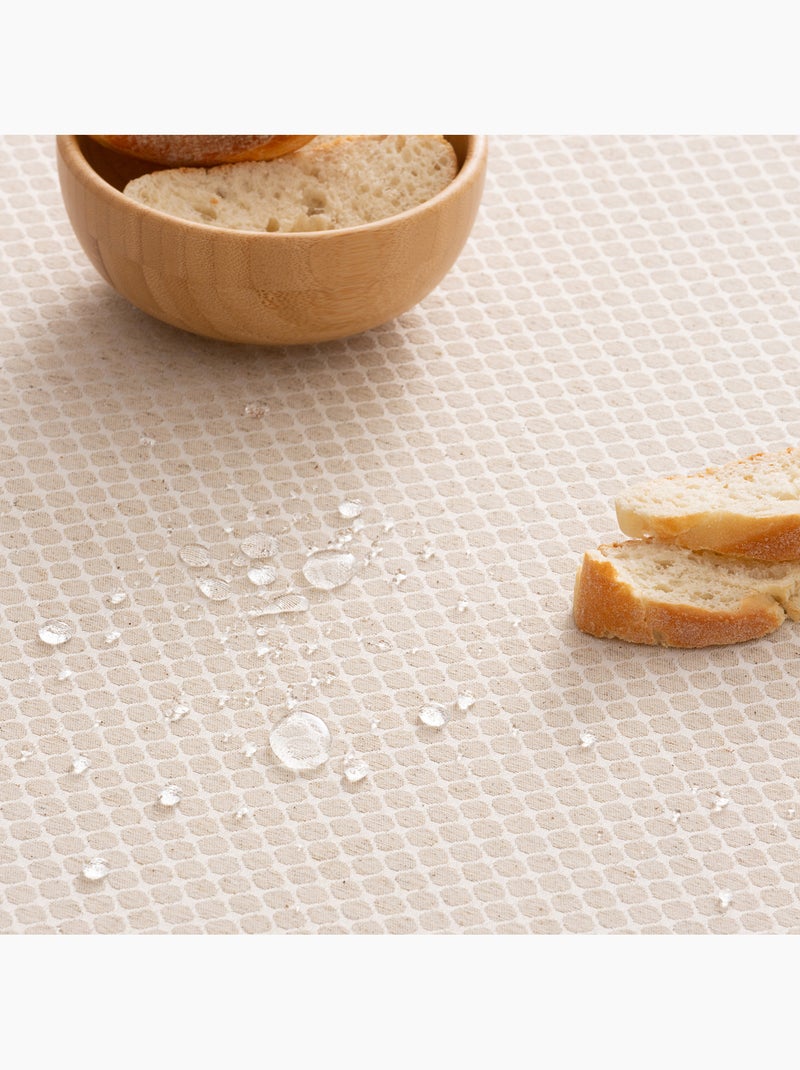 Mantel antimanchas con tejido texturizado, diseño cuadros en rejilla -  Gamusi. Lino - Kiabi