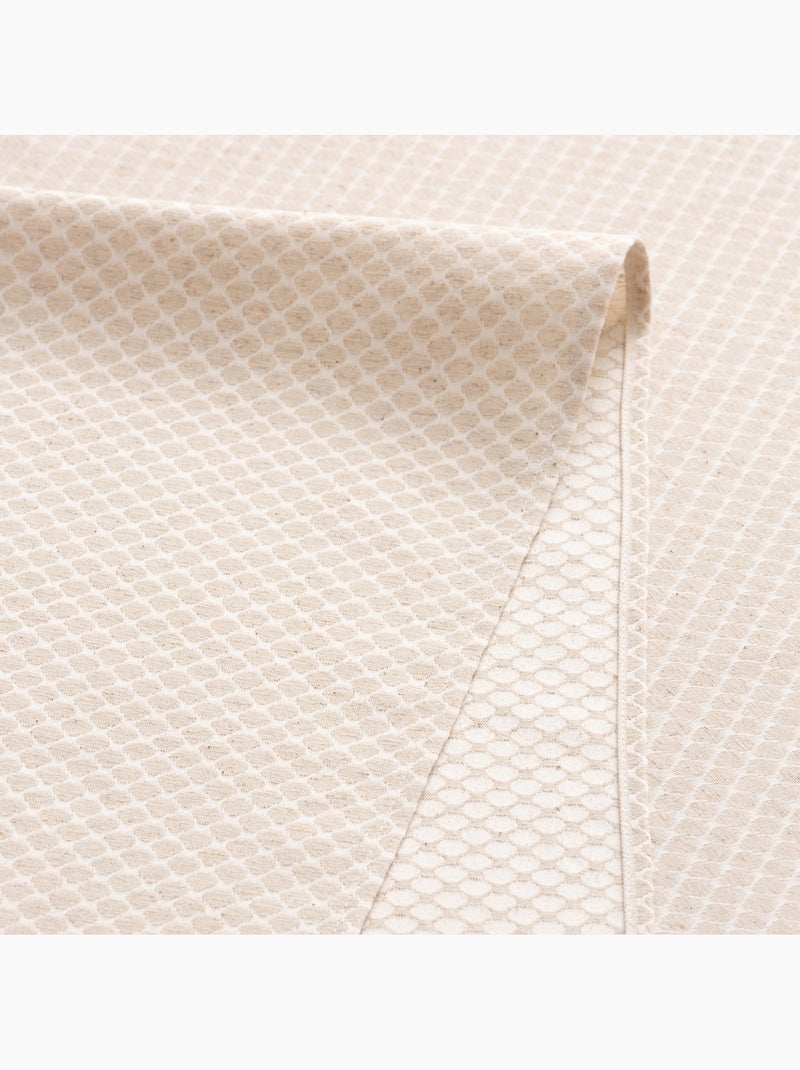 Mantel antimanchas con tejido texturizado, diseño cuadros en rejilla -  Gamusi. Lino - Kiabi