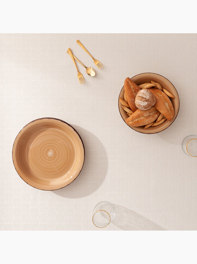 Mantel antimanchas con tejido texturizado, diseño en panal de abeja -  Gamusi. Oro - Kiabi