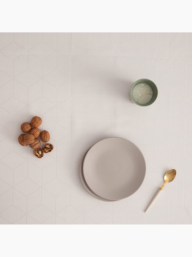 Mantel antimanchas con tejido texturizado, diseño geométrico -  Gamusi. Blanco - Kiabi