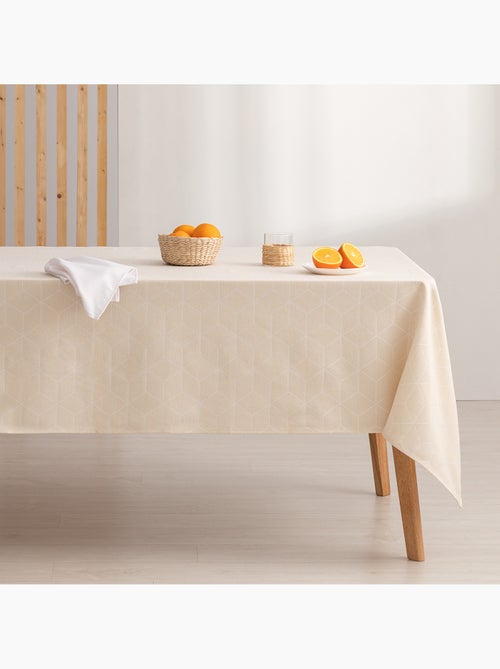 Mantel antimanchas con tejido texturizado, diseño geométrico - Gamusi. - Kiabi Mantel antimanchas con tejido texturizado, diseño geométrico - Gamusi. - Kiabi
