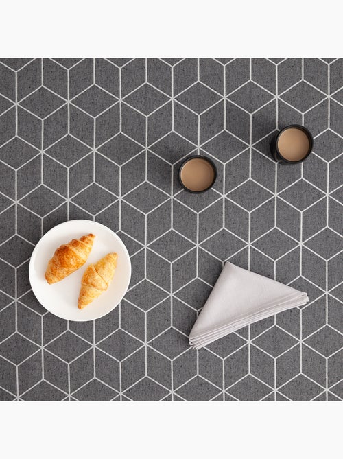 Mantel antimanchas con tejido texturizado, diseño geométrico -  Gamusi. - Kiabi