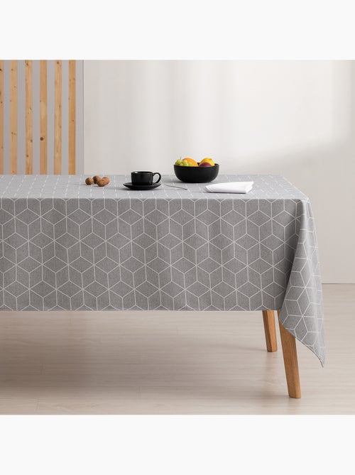 Mantel antimanchas con tejido texturizado, diseño geométrico -  Gamusi. - Kiabi
