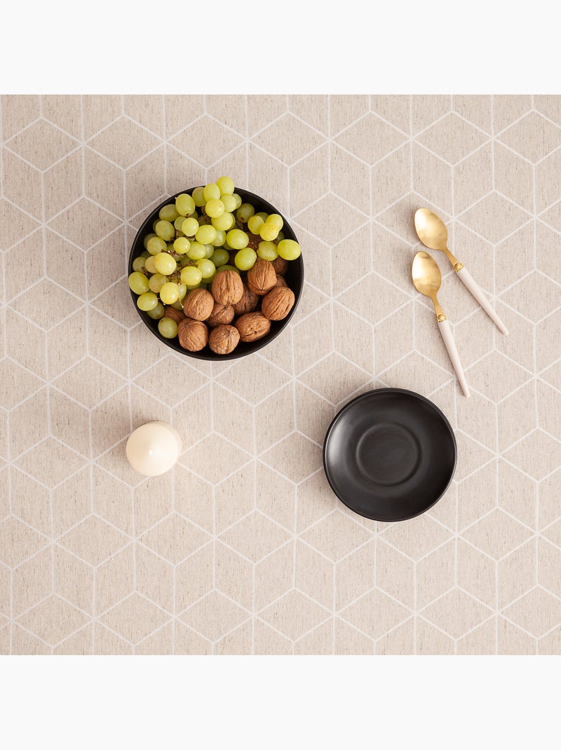 Mantel antimanchas con tejido texturizado, diseño geométrico -  Gamusi. Lino - Kiabi