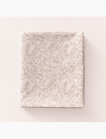 Mantel antimanchas con tejido texturizado floral - Gamusi.