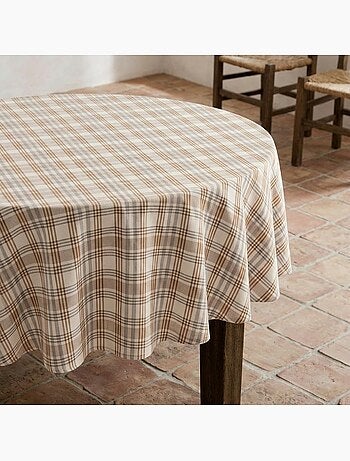 Mantel antimanchas diseño tartán, tacto y caída natural - Gamusi.