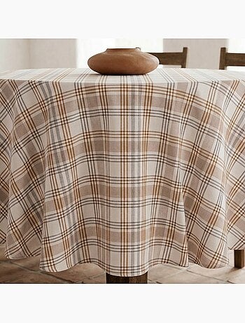 Mantel antimanchas diseño tartán, tacto y caída natural - Gamusi.